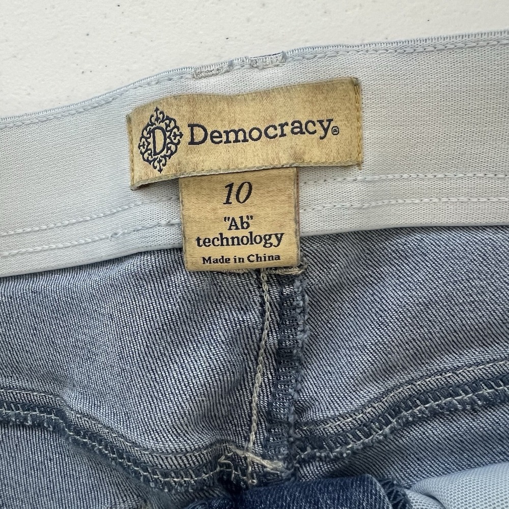 Democracy Jeans Womens 10 Blue "Ab"technology  Skinny Stretch‎ Distressed - Picture 8 of 13